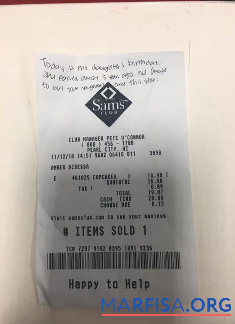 Blank USA Sam's club pharmacy payment receipt real example